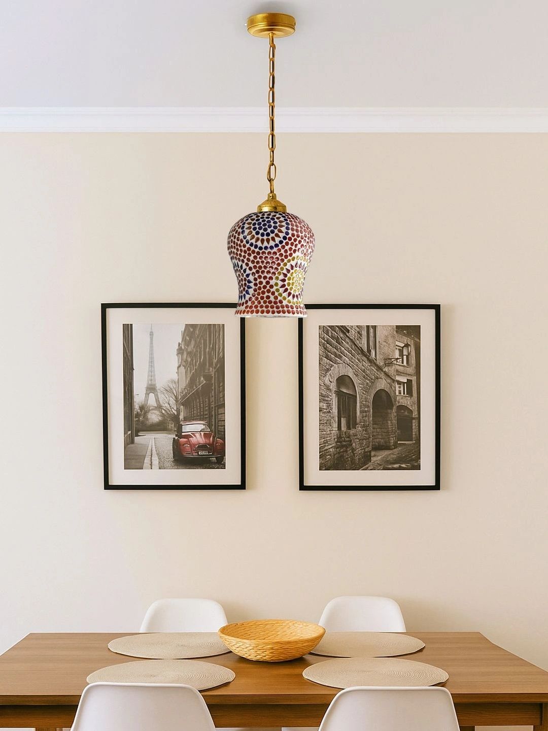 Myntra Elegant Homes Multicoloured Textured Glass Ceiling Lamp-picture-18