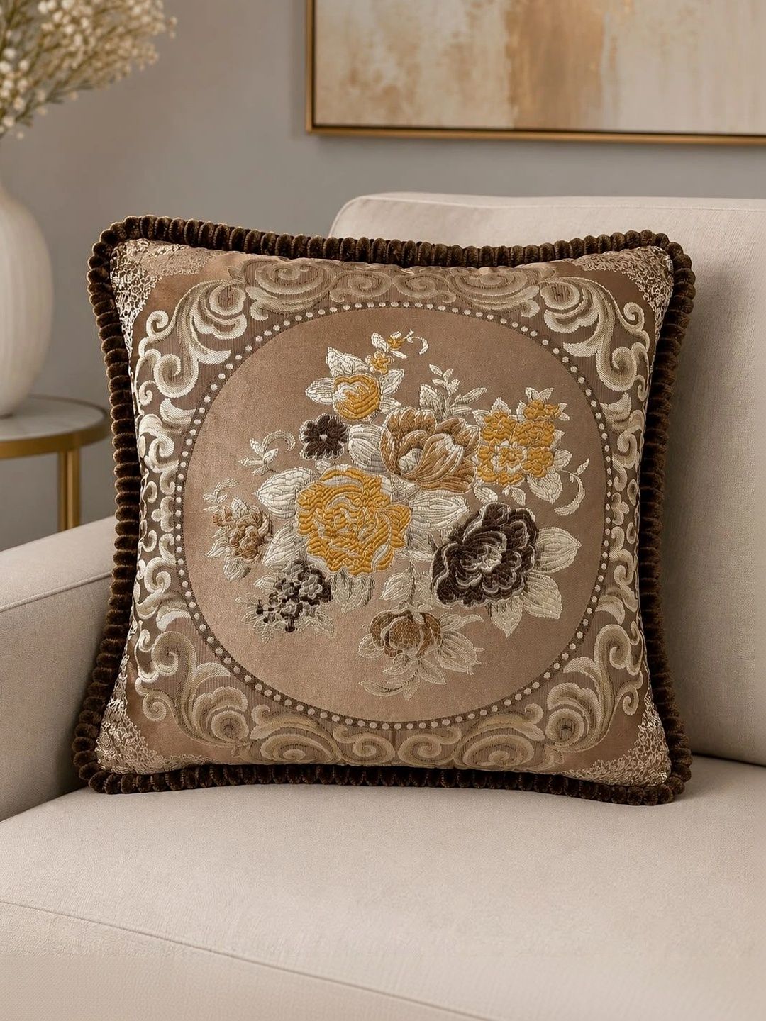 MONKDECOR White Floral Square Cushion Covers-picture-10