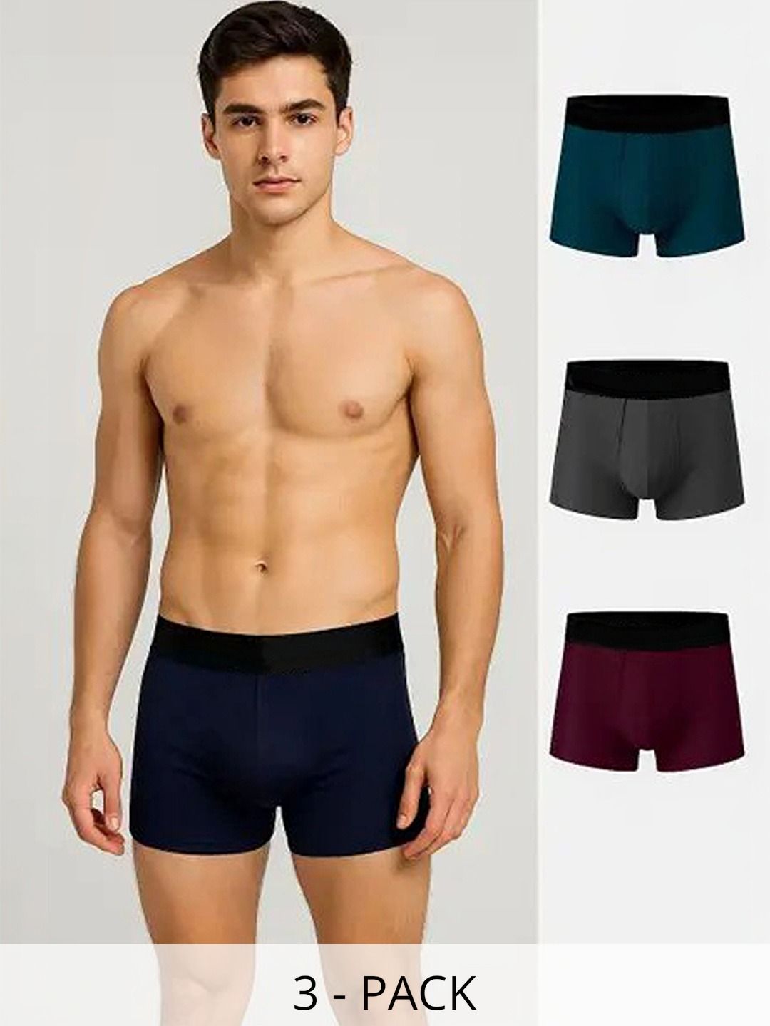 CAVENDERS Pack of 3 Microfiber Blend Solid Trunks-picture-16