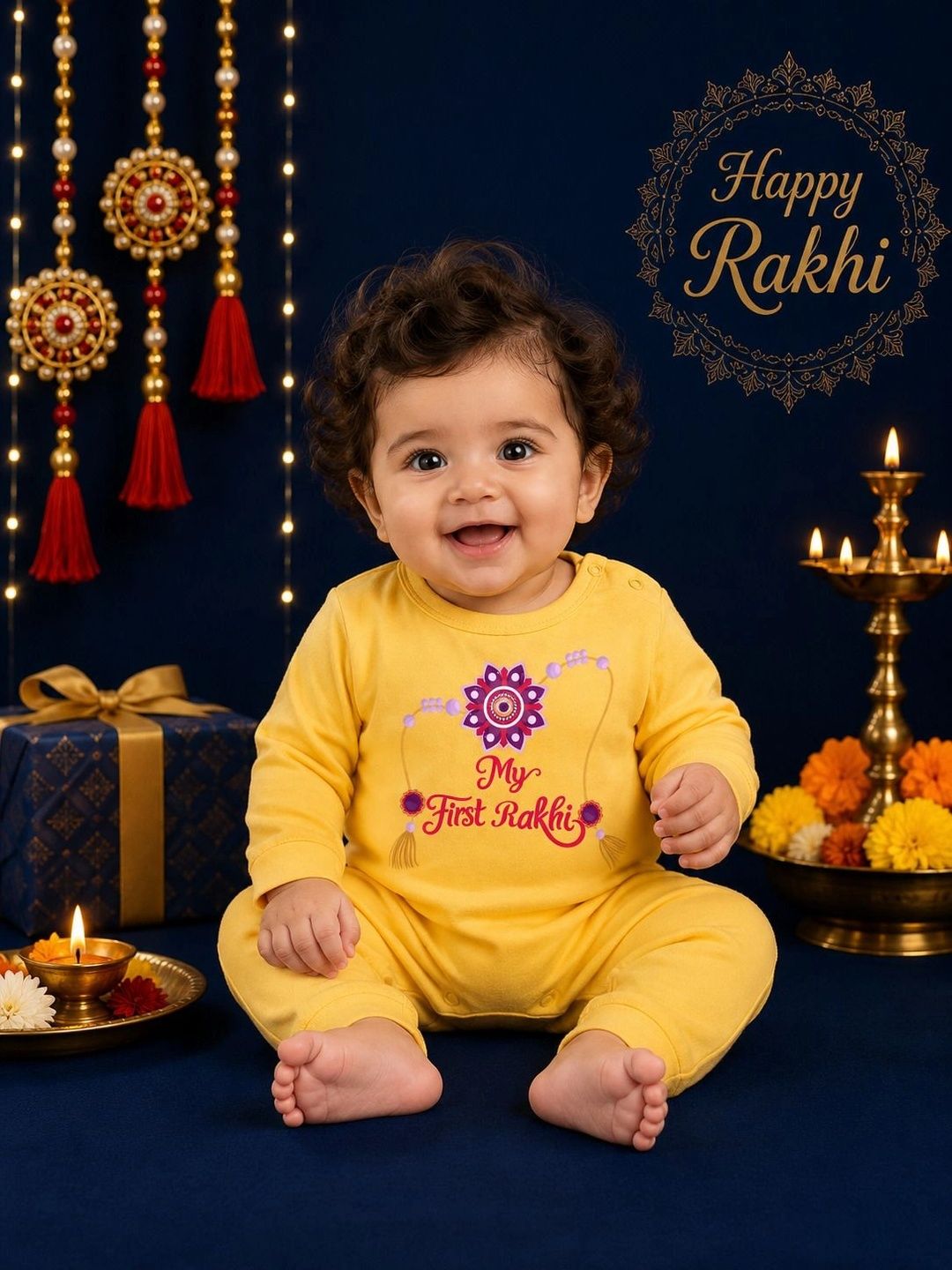 BLUSHES Infants Printed Pure Cotton Romper-picture-22