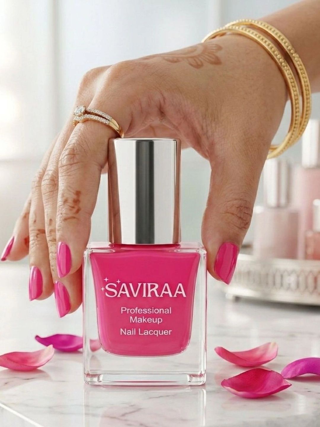 SAVIRAA Long Lasting Nail Polish - 10 ml -Rose Pink-picture-13