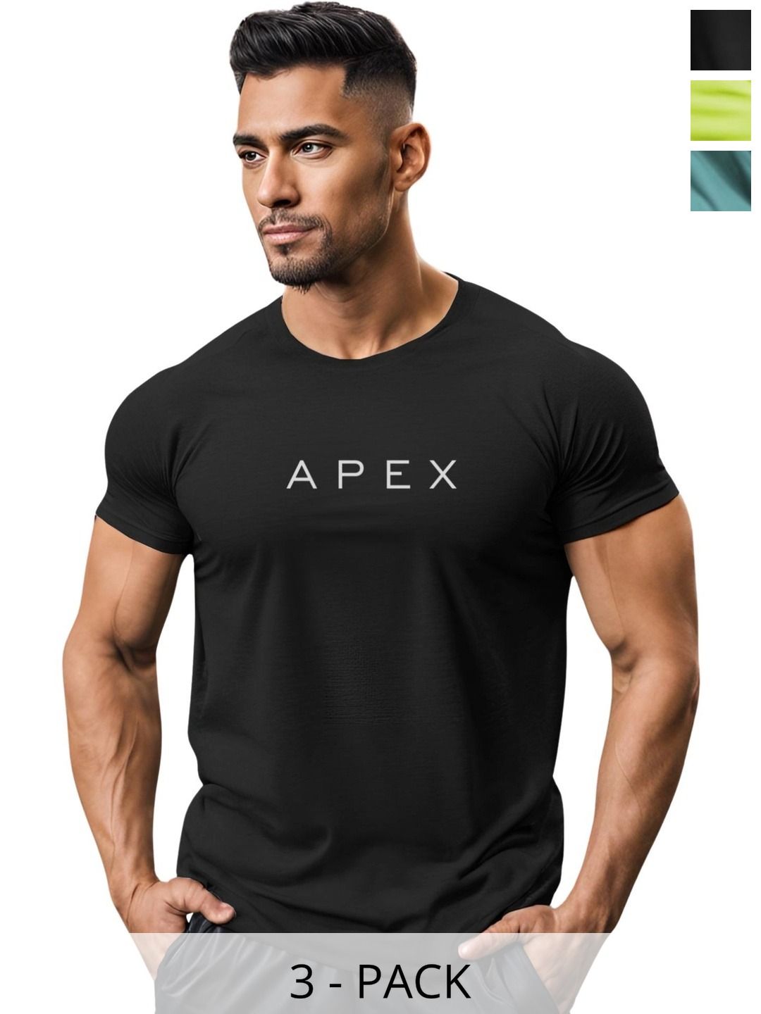 3Colors Men Brand Logo 3 Printed Moisture Wicking T-shirt-picture-35