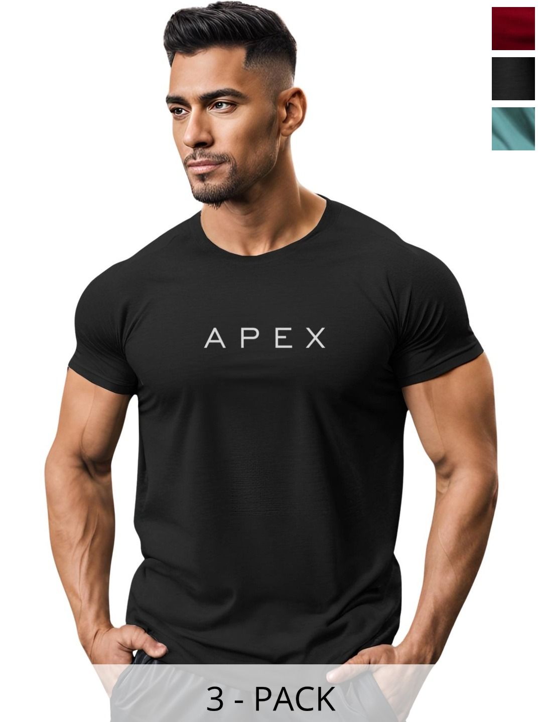 3Colors Men Brand Logo 3 Moisture Wicking T-shirt-picture-36