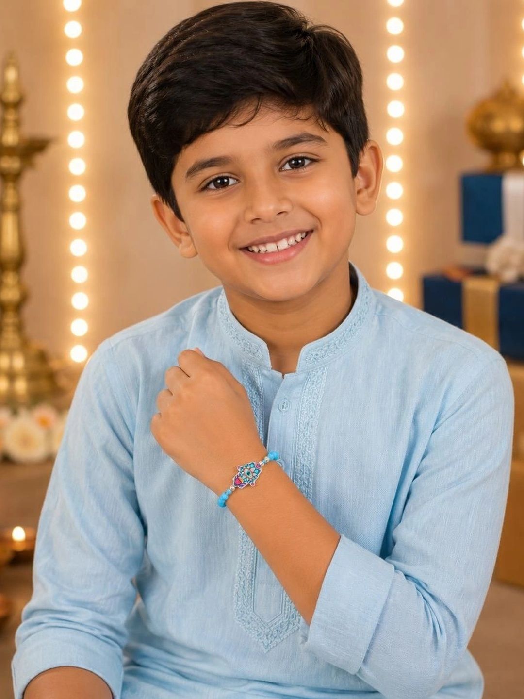 EL REGALO kids Enamelled Silver-Plated Charm Rakhi-picture-18