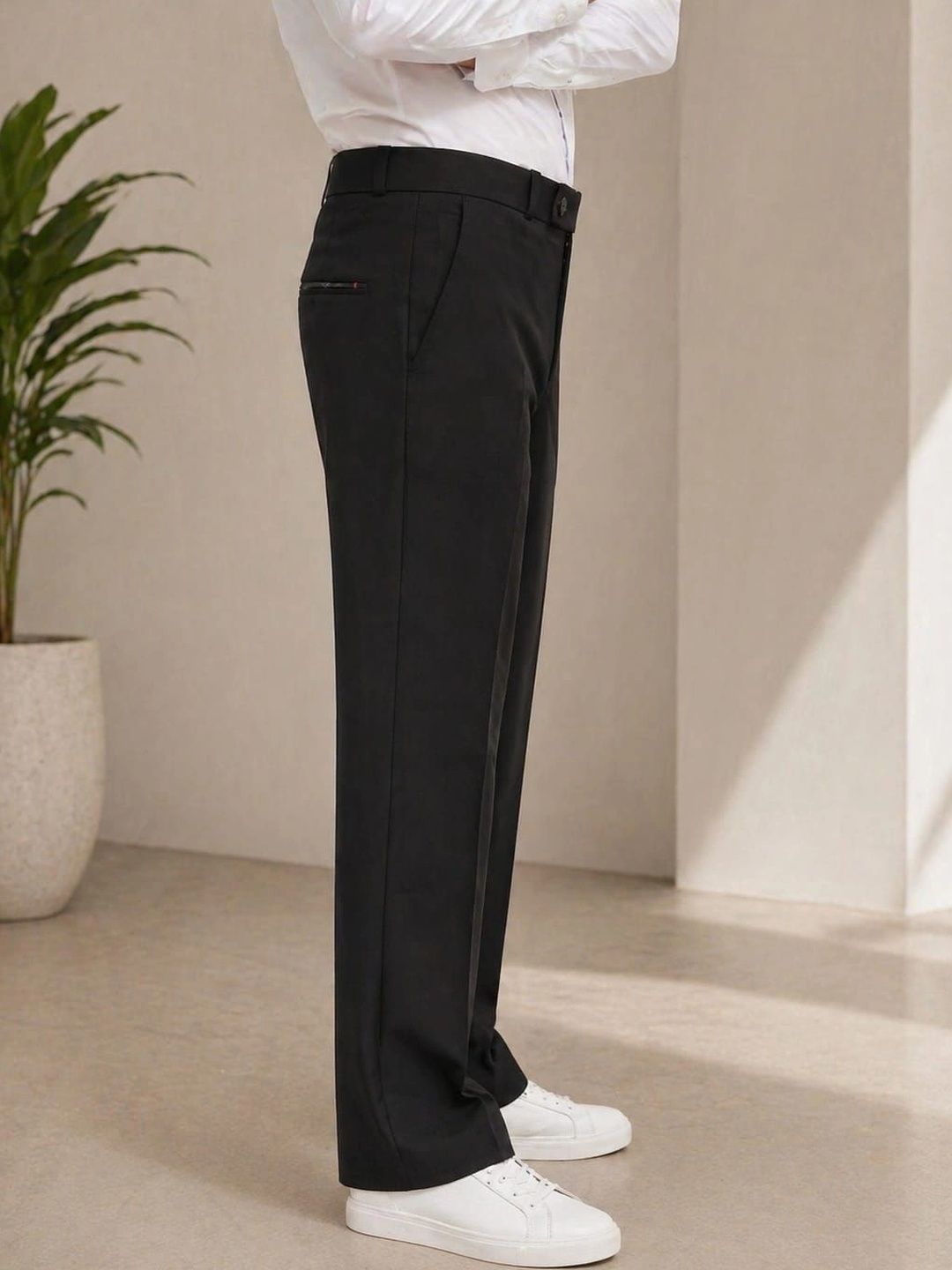 Akaz Men Tailored Flared Easy Wash Trousers-picture-51