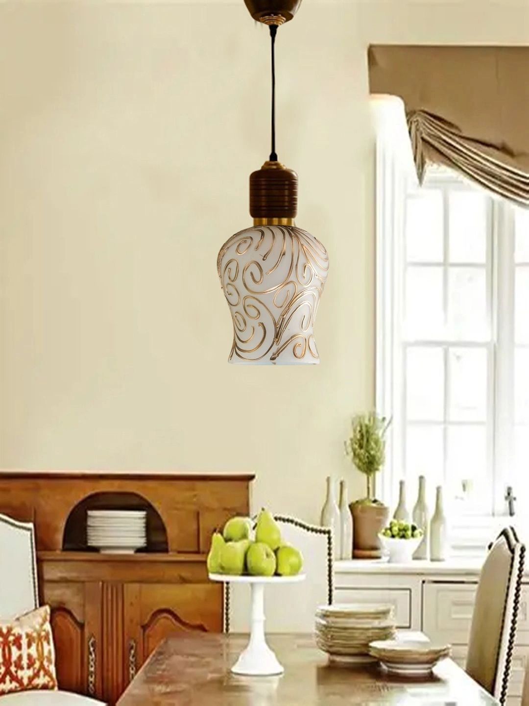 Myntra Elegant Homes Multicoloured Printed Glass Traditional Ceiling Lamp-picture-15