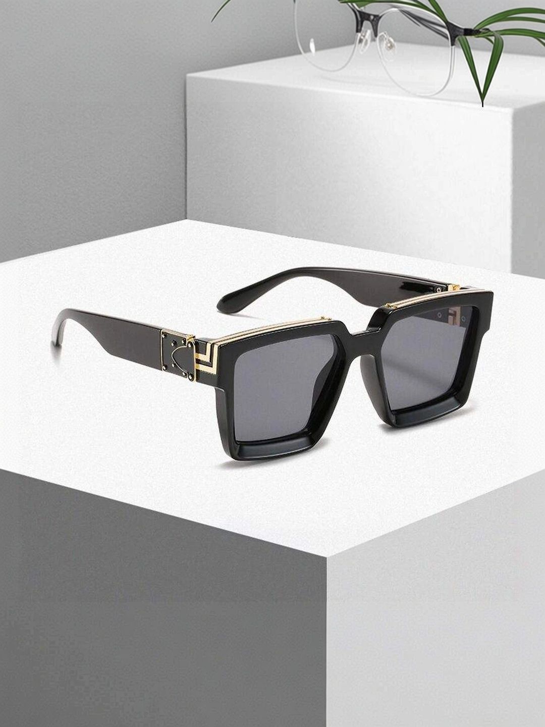 HAYDEN haiza Unisex Grey Lens & Black Square Sunglasses with-image-25