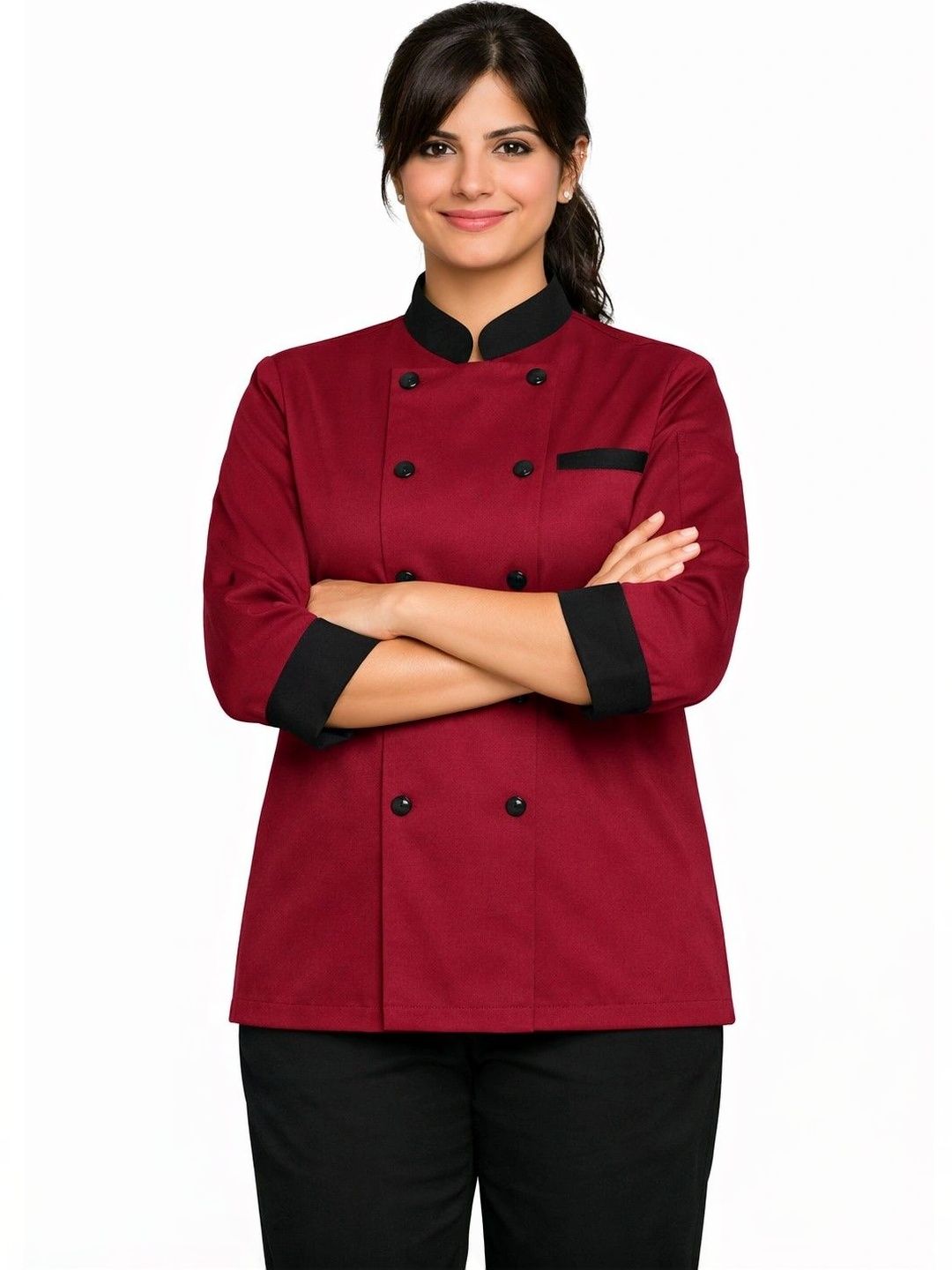SAME FIT Stand Collar Chef Coat-picture-56