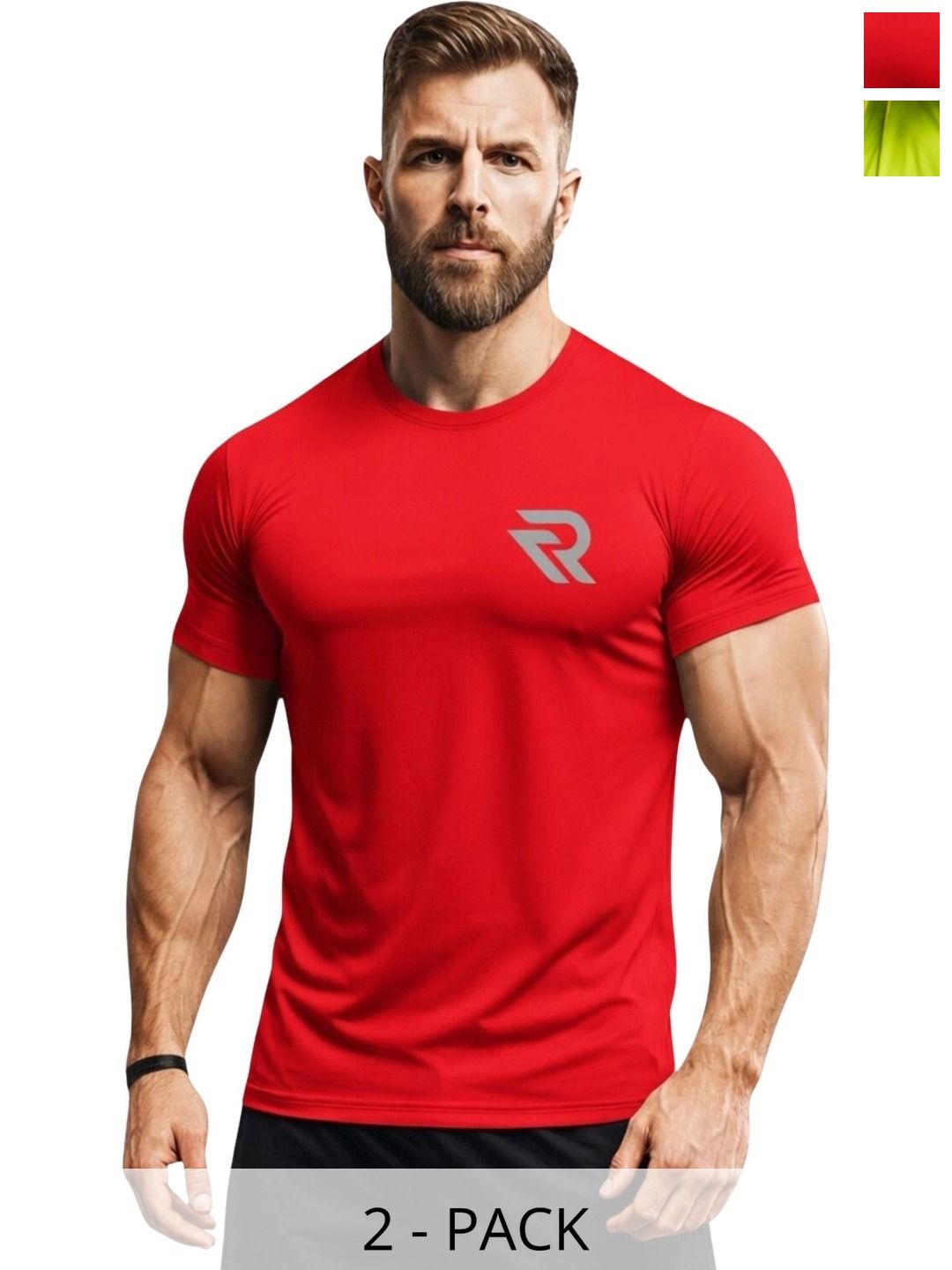 3Colors Men Brand Logo 2 Moisture Wicking T-shirt-picture-26