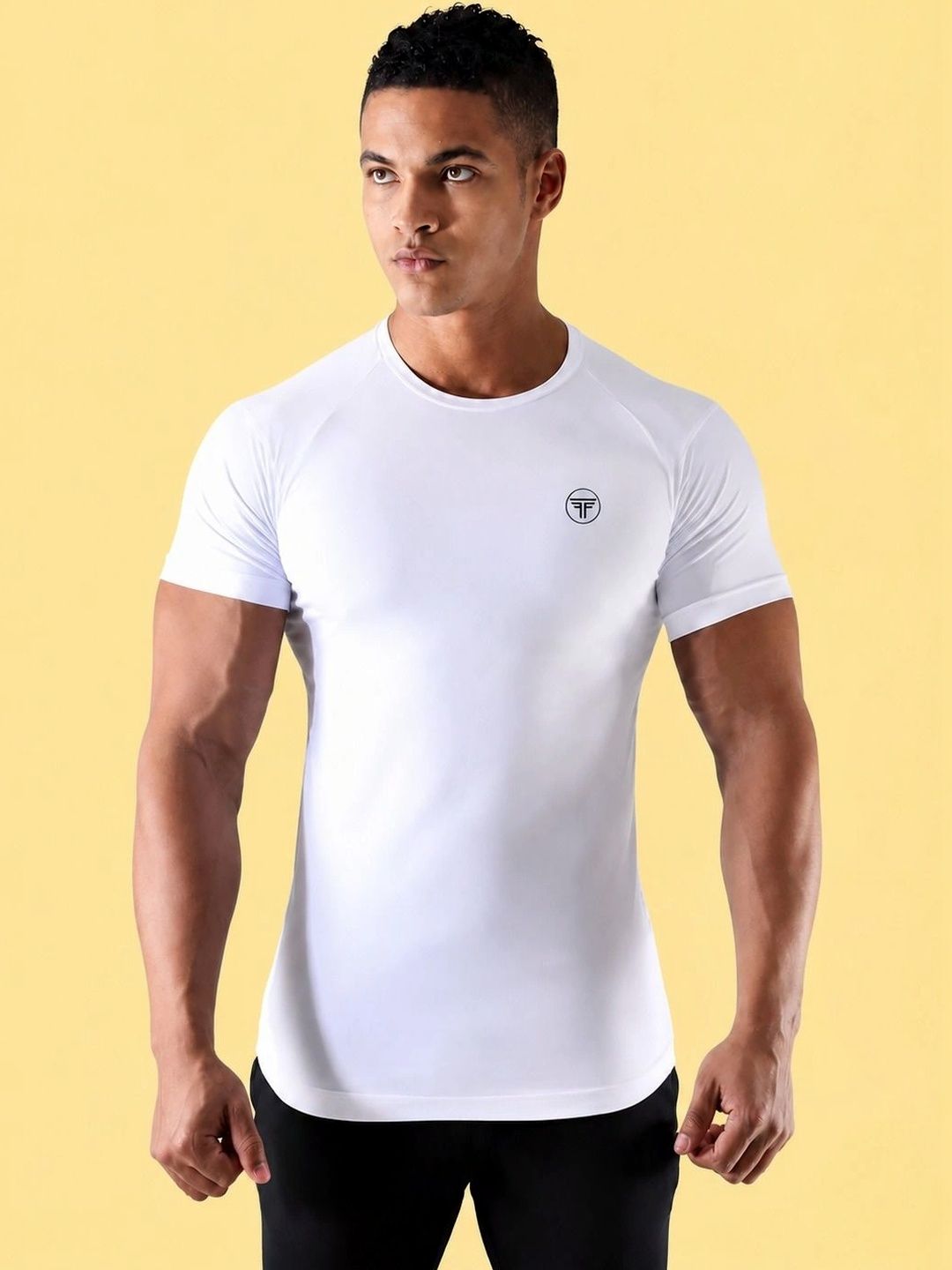 FANEX FITNESS Private Limited Men Brand Logo Compression T-shirt-image-46