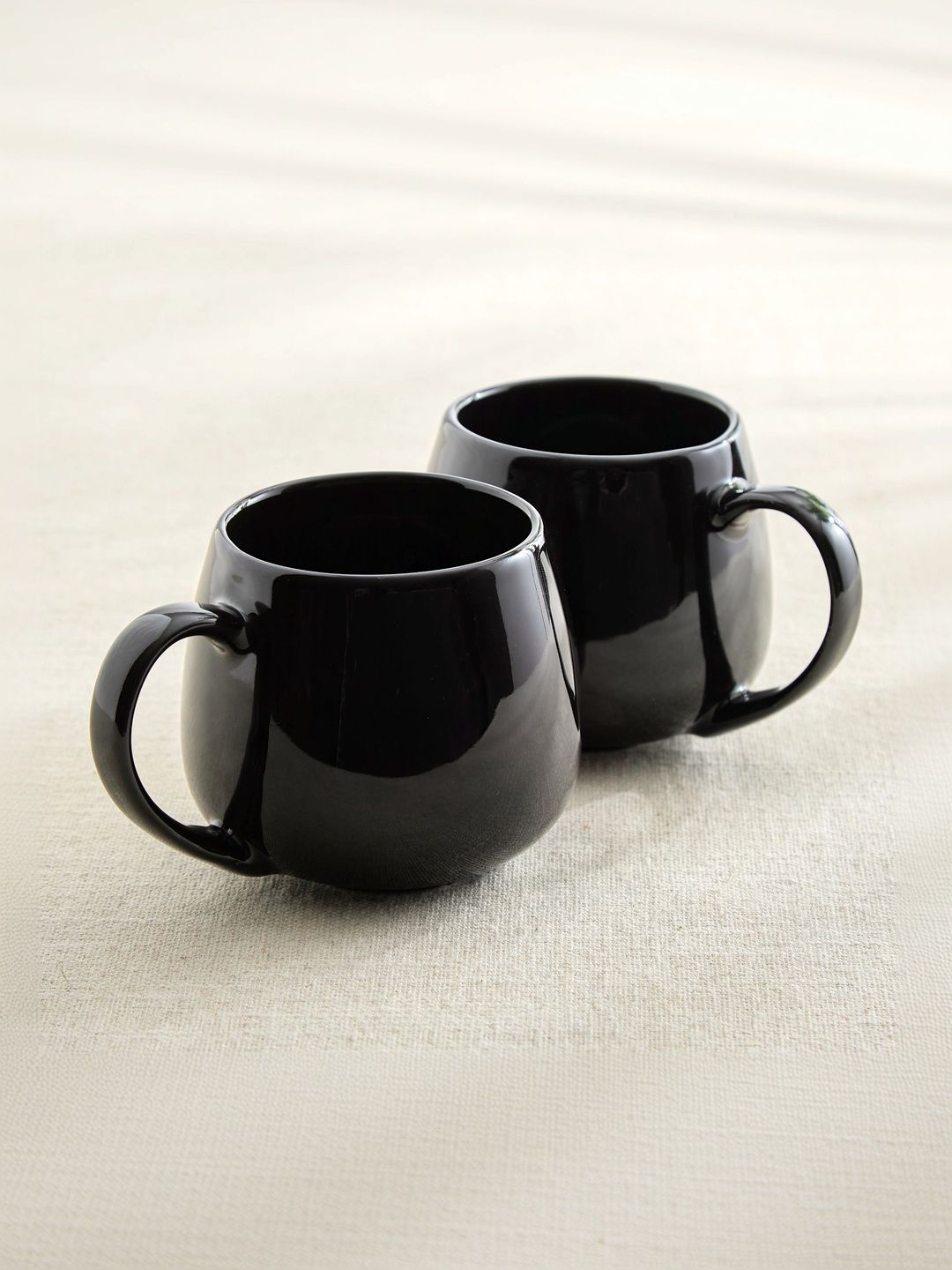 Home Centre Black Solid Porcelain Glossy Mugs Set of Cups and Mugs-image-23