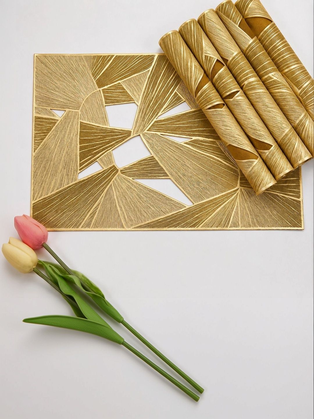 Dakshya Industries 6 Pieces Textured Rectangle Table Placemats-picture-25