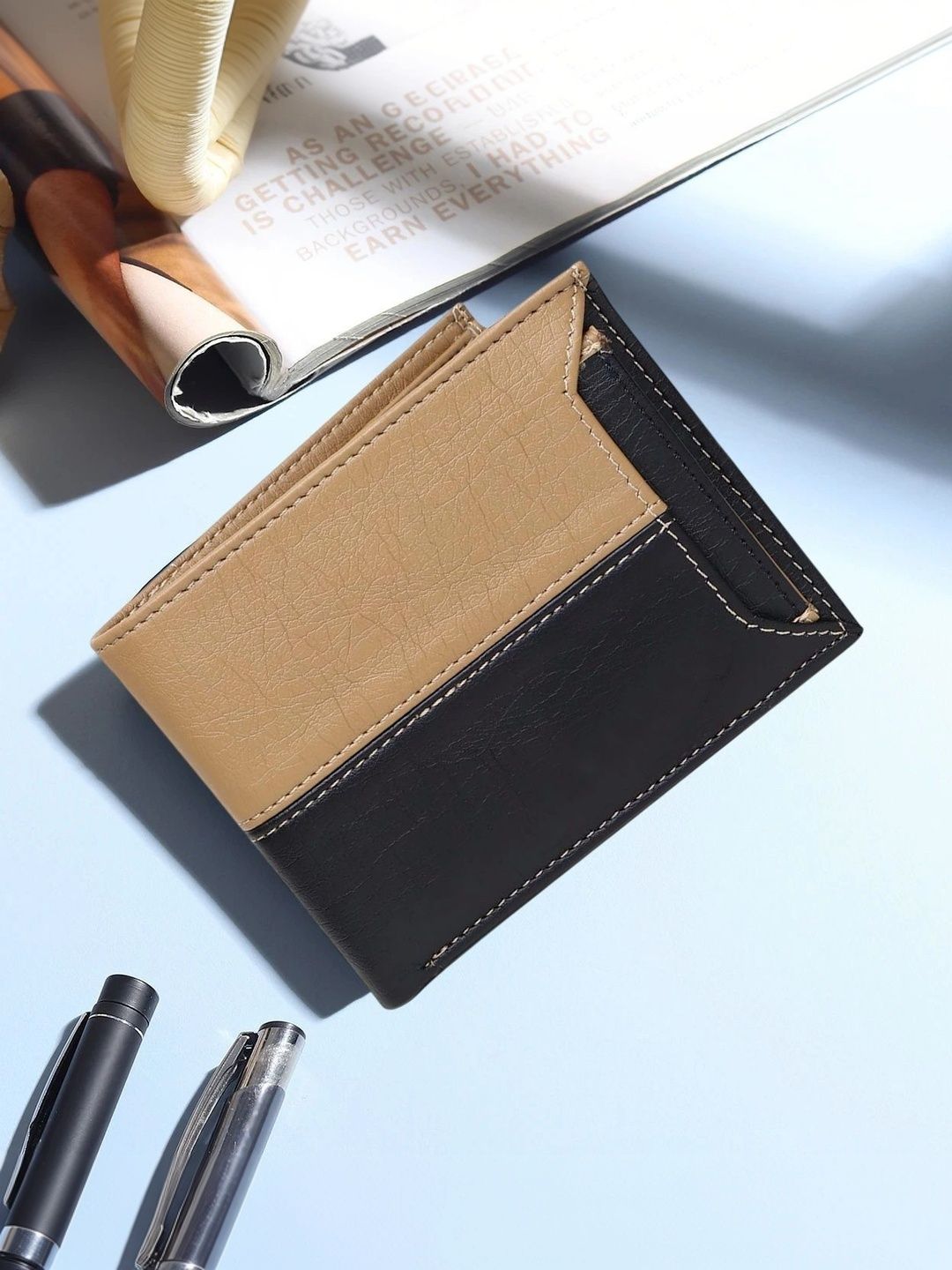 BIF Men Colourblocked PU Two Fold Wallet-picture-11