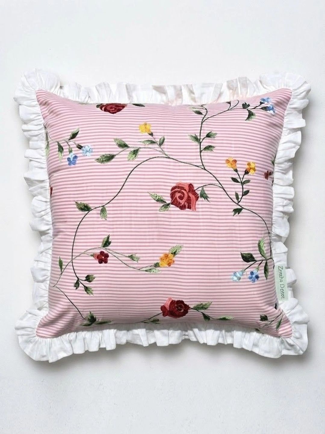 ZENSHA DECOR Pink Floral Square Cushion Covers-picture-17