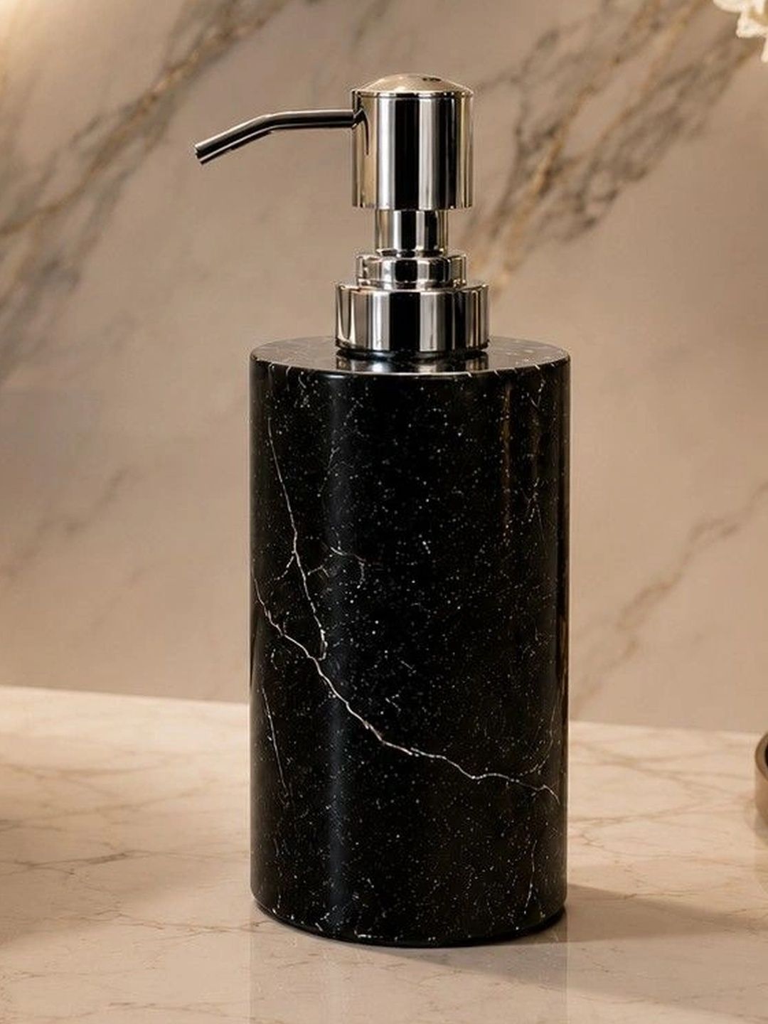 Beautifymyspace Black Abstract Marble Soap Dispenser-image-46