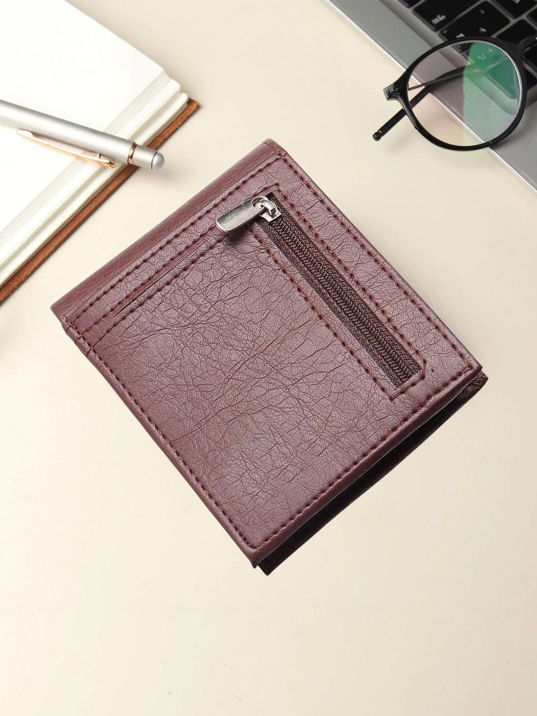 BIF Men Textured PU Two Fold Wallet-image-4