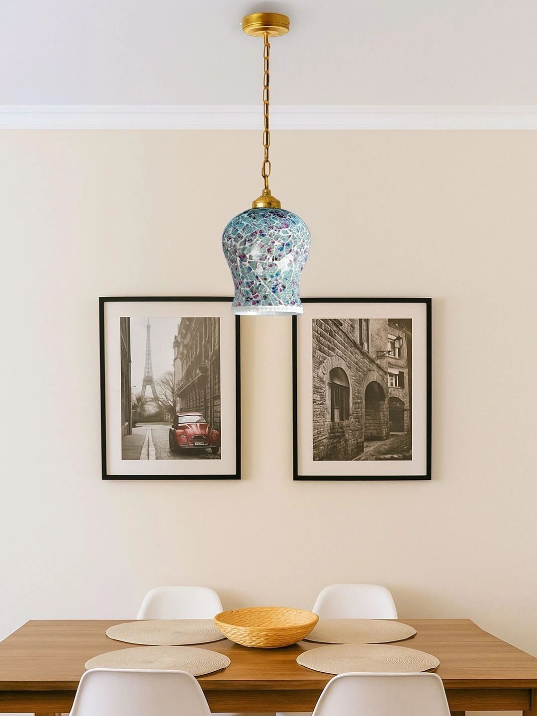 Myntra Elegant Homes Multicoloured Textured Glass Ceiling Lamp-picture-38