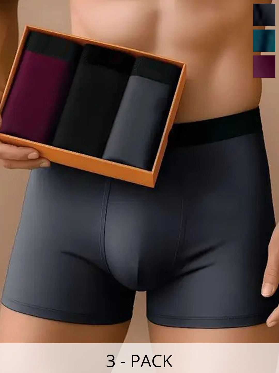 CAVENDERS Pack of 3 Microfiber Blend Solid Trunks-picture-14