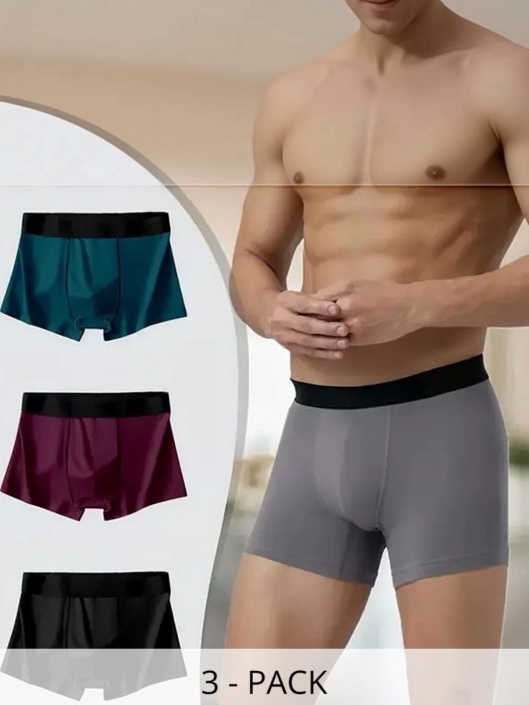 CAVENDERS Pack of 3 Microfiber Blend Solid Trunks-picture-17