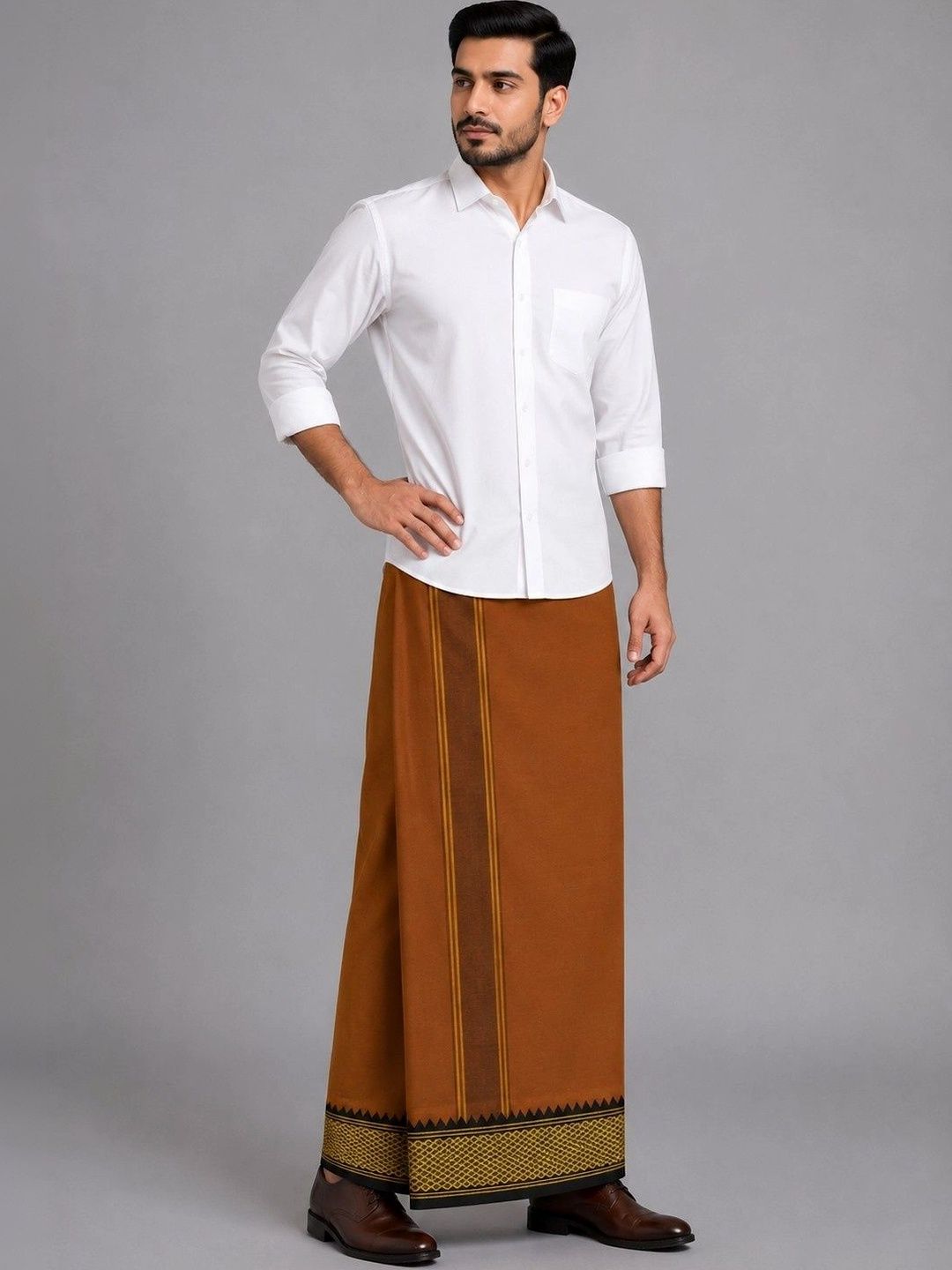 Sharan Elegance Men Striped Cotton Dhoti Dhotis-picture-18