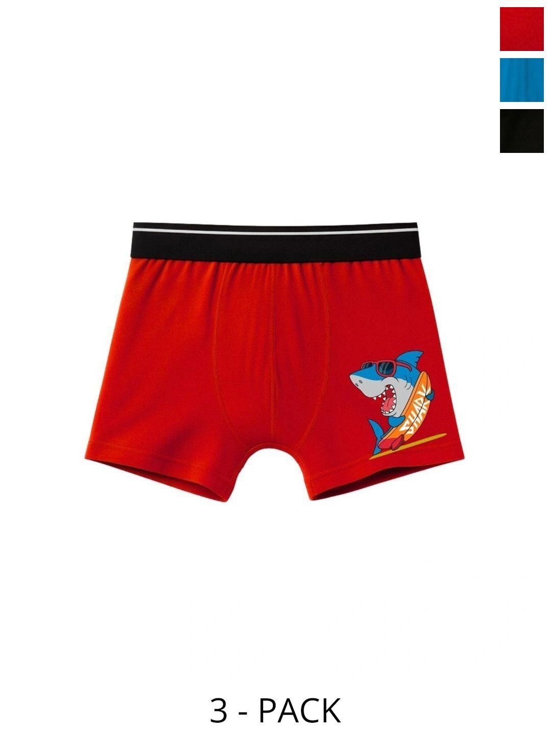ADORE A BOO Boys Pack of 3 Cotton Assorted Printed Trunks-picture-34