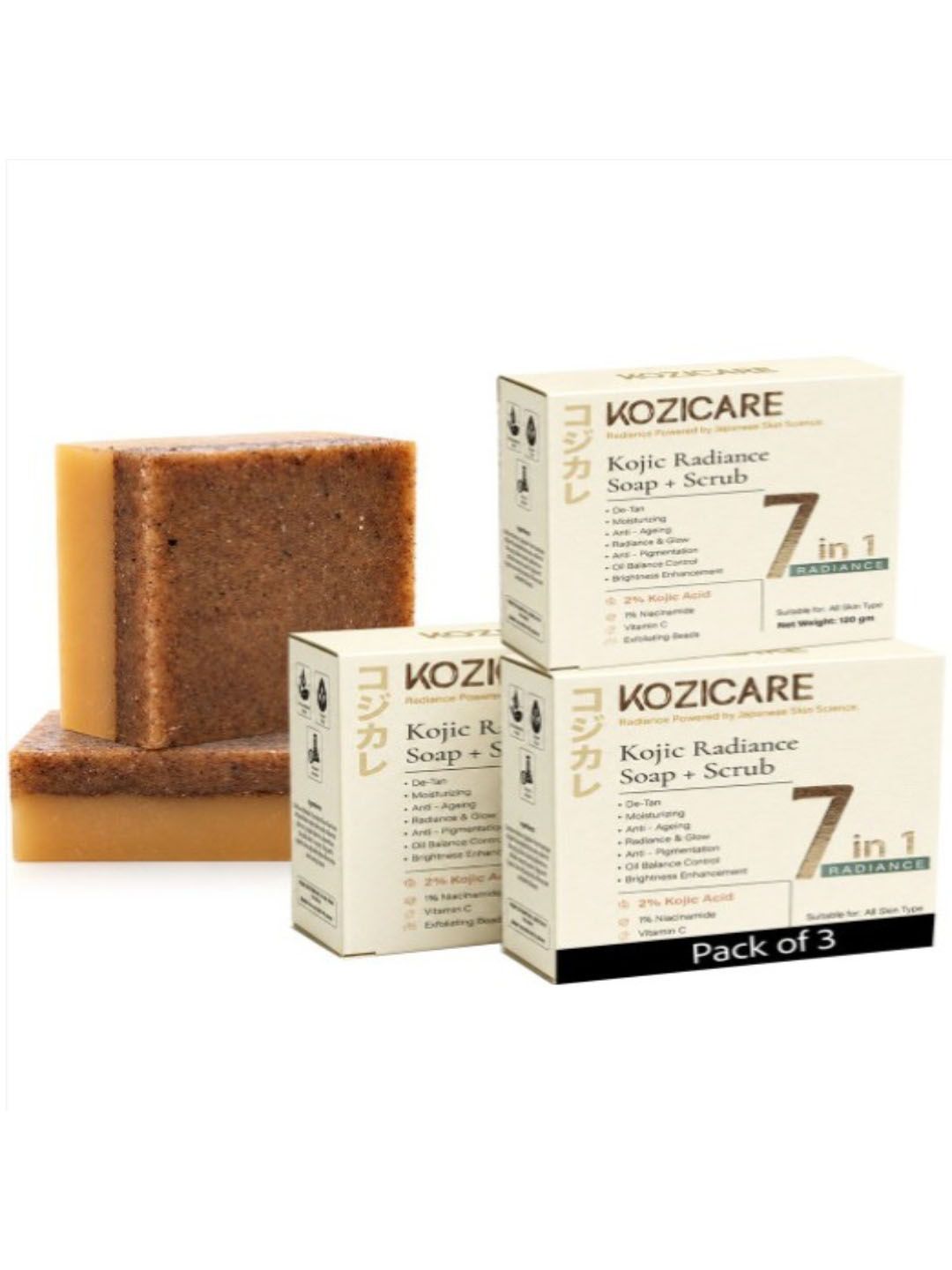 KOZICARE Pack Of 3 Kojic Radiance Soap With Scrub-picture-29