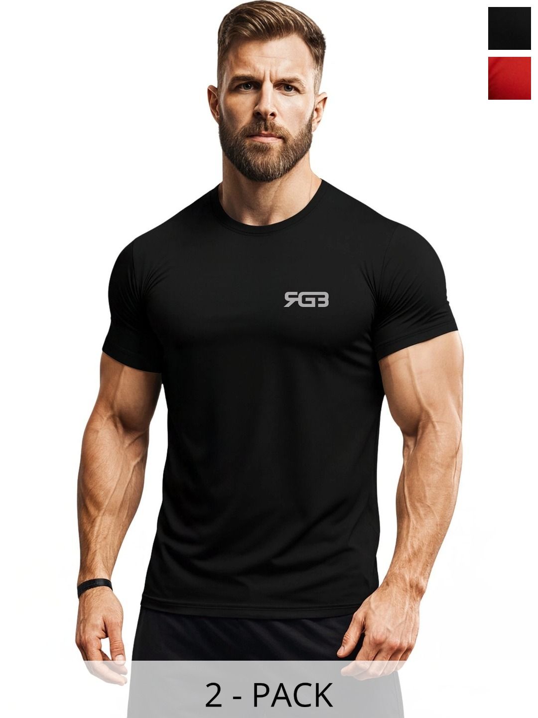 3Colors Men Brand Logo 2 Printed Moisture Wicking T-shirt-picture-13