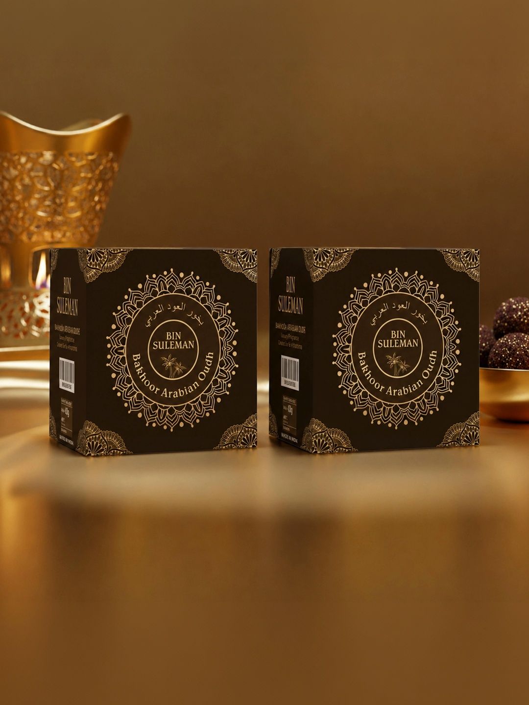 BIN-SULEMAN 2Pcs Brown Bakhoor Arabian Oudh - 80 g-picture-53