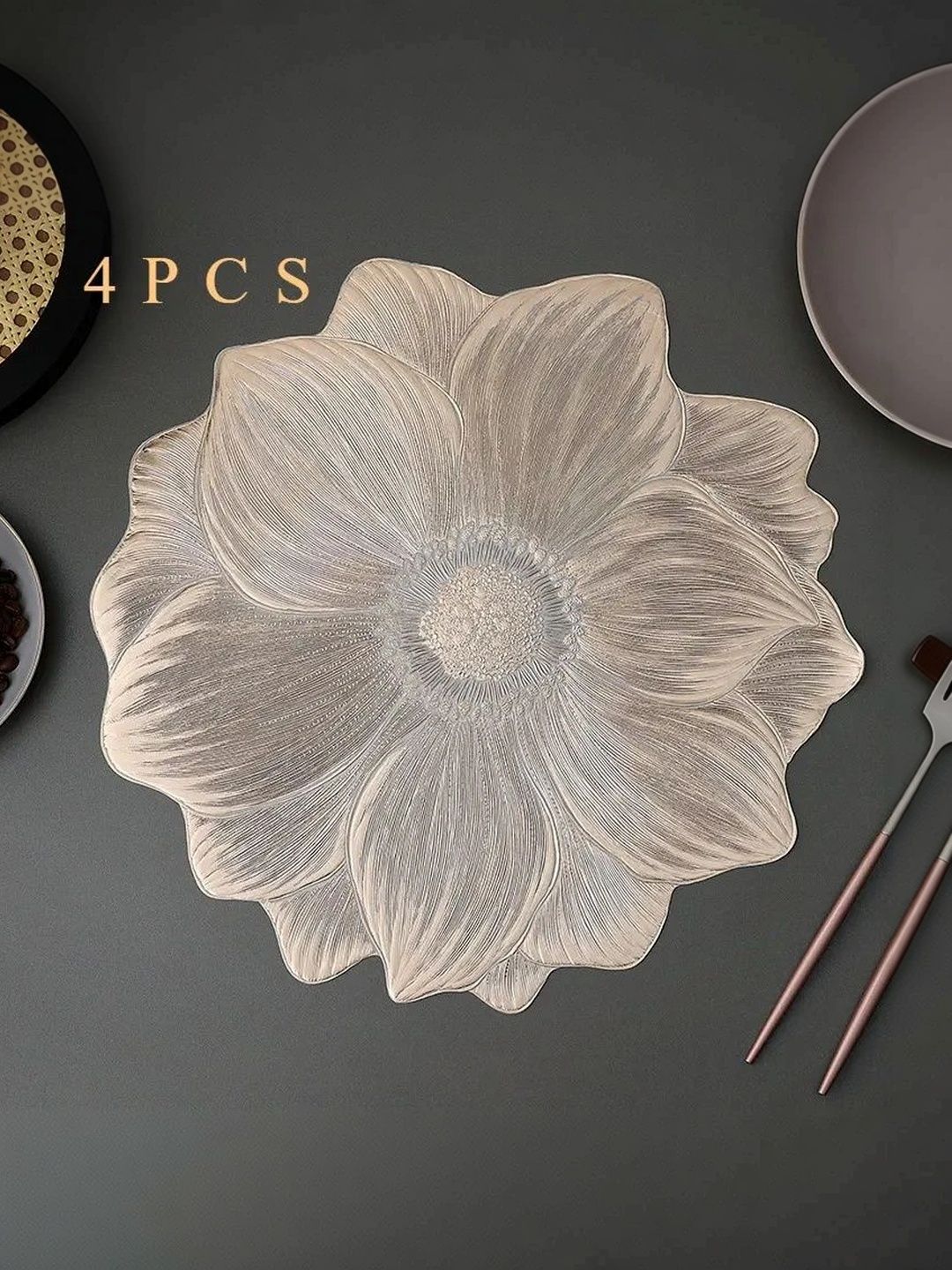 Dakshya Industries 6 Pieces Textured Round Table Placemats-picture-17