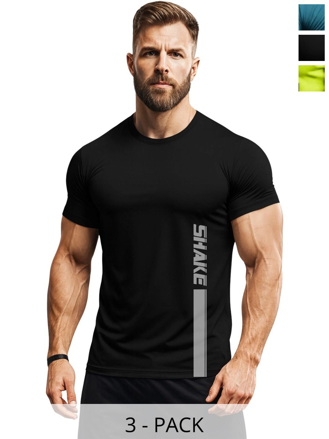 3Colors Men Typography 3 Printed Moisture Wicking T-shirt-picture-30