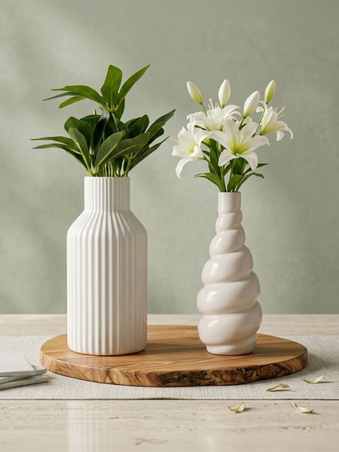 Smart Garden 2 Pcs White Ceramic Flower Vases-image-24