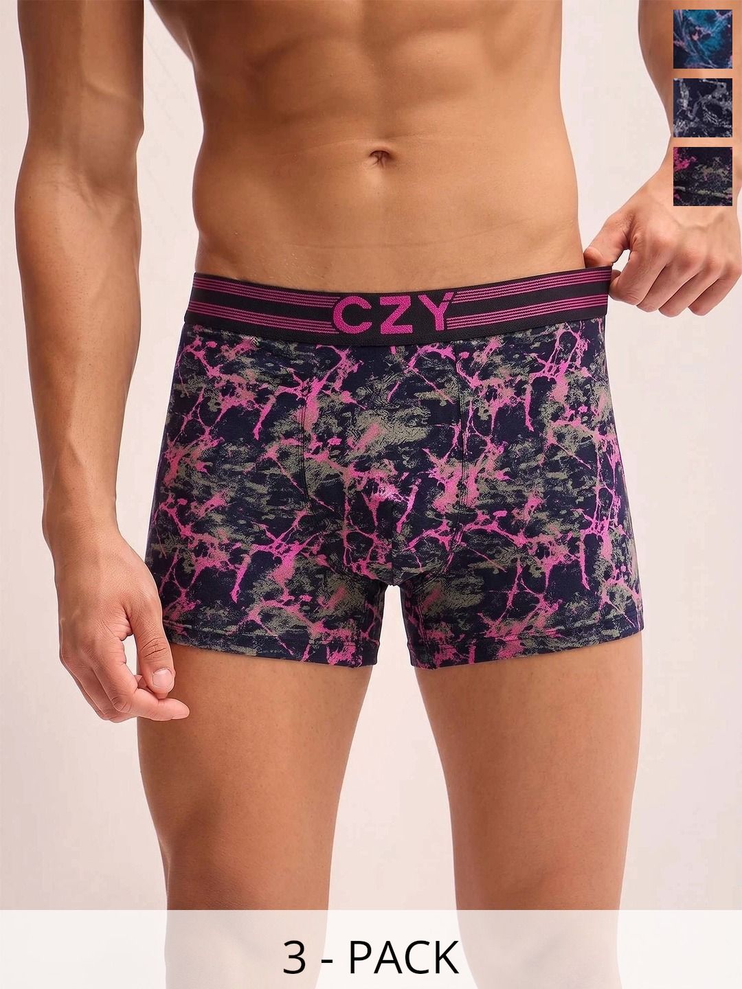 CZY Pack of 3 Cotton Printed Trunks-picture-17
