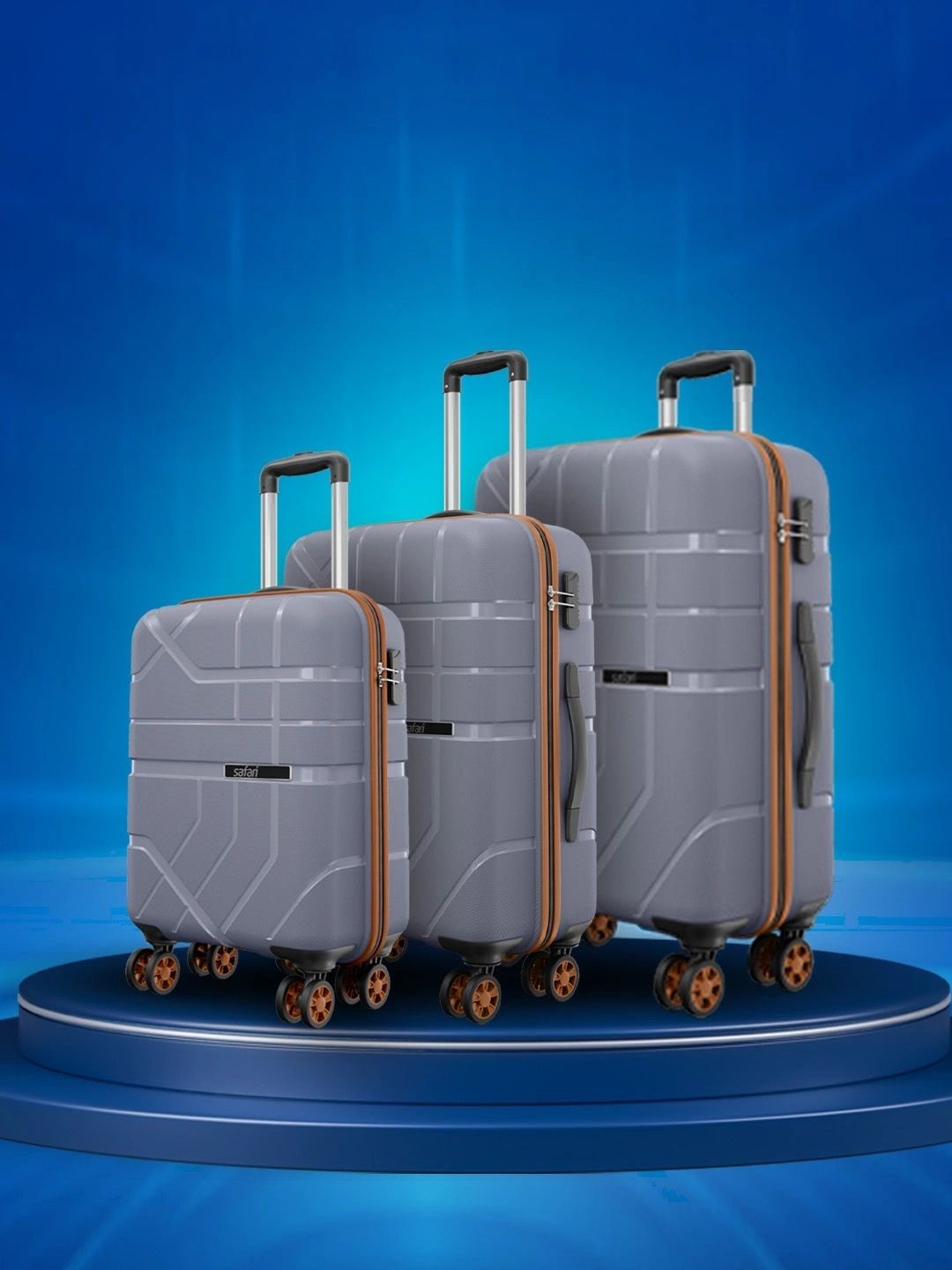 Safari Set of 3 Broadway Textured 360-Degree Rotation Trolley Suitcase-picture-22