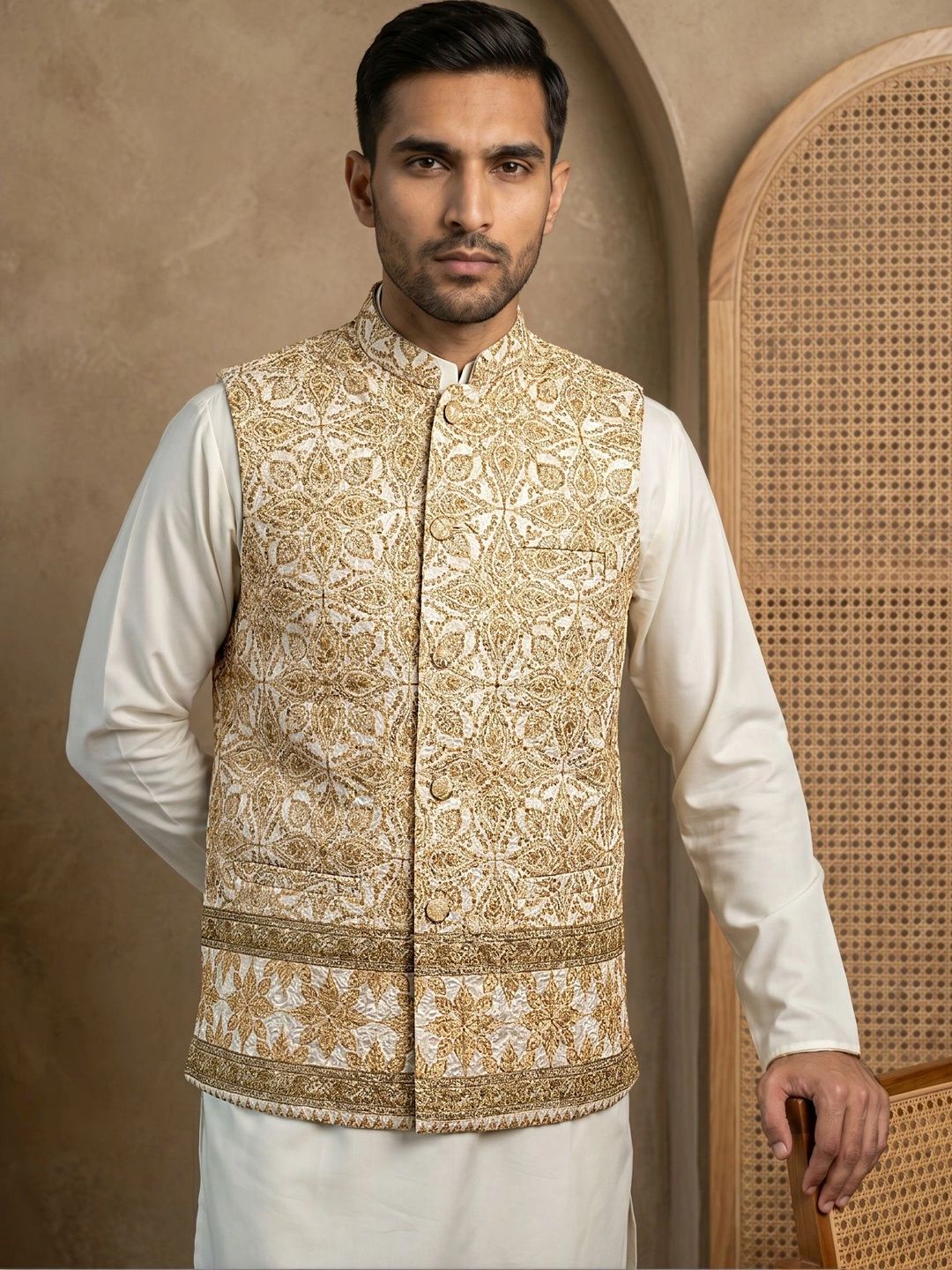 Jompers Embroidered Satin Nehru Jackets-picture-23