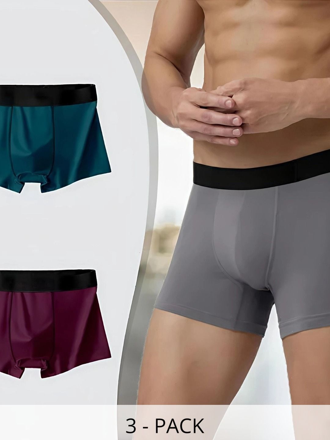 JISHVA Pack of 3 Solid Trunks-picture-13