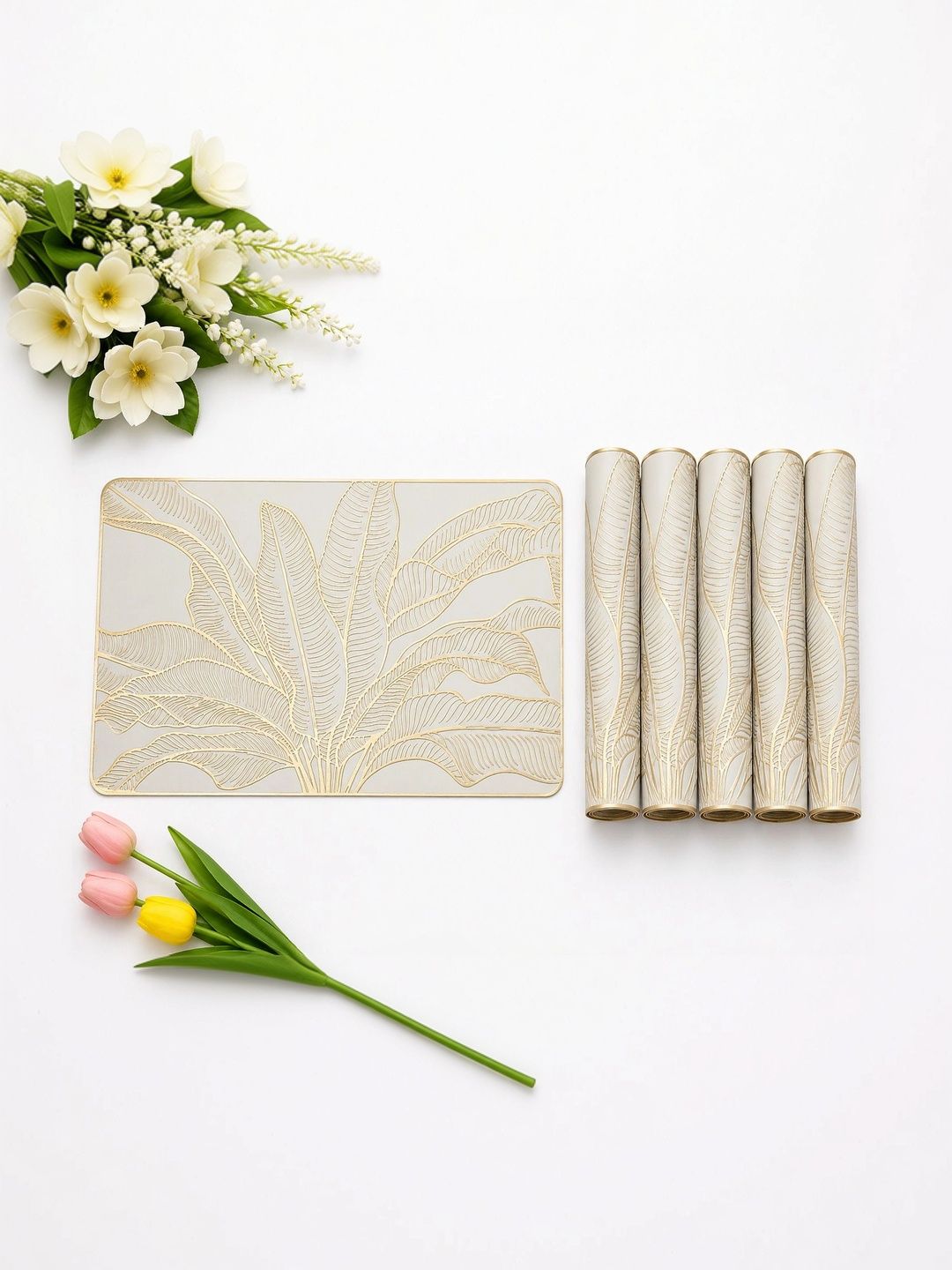 Dakshya Industries 6-Pcs Beige Rectangle Table Placemats-picture-29