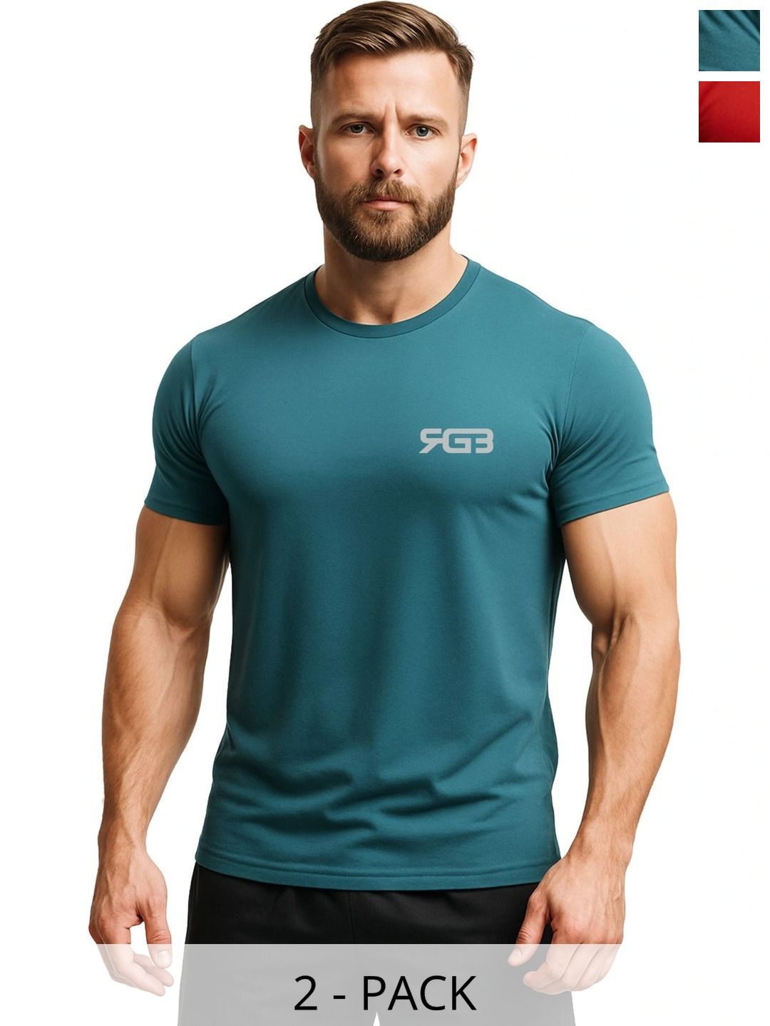 3Colors Men Brand Logo 2 Moisture Wicking T-shirt-picture-25