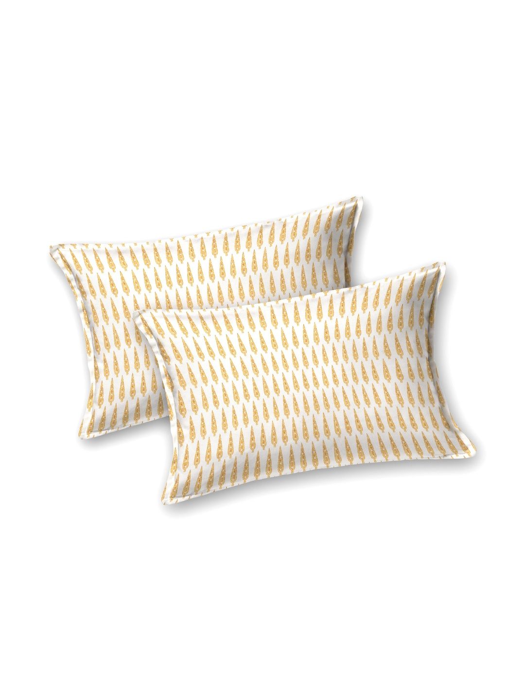 Texstylers Gold-Toned & White Set of 2 Rectangle Cushion Covers-picture-50