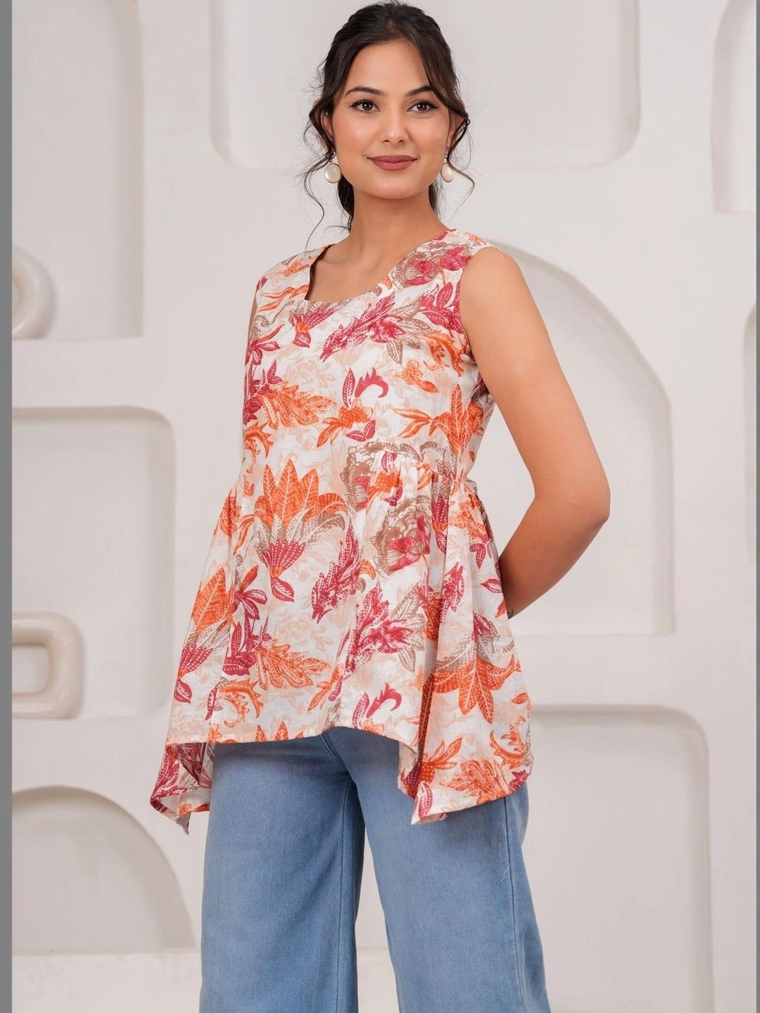 Vishishtah Botanical Printed Boat Neck Kurti-picture-20