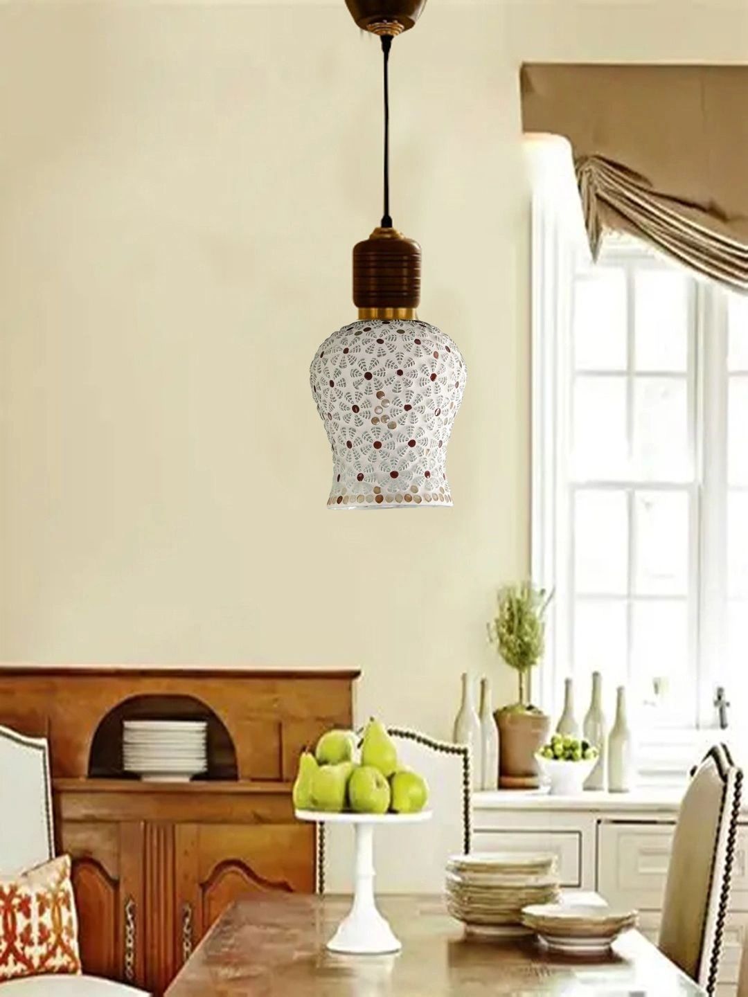 Myntra Elegant Homes Multicoloured Printed Glass Ceiling Lamp-picture-16