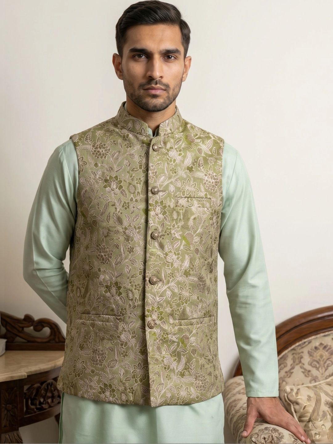 Jompers Embroidered Woven Nehru Jackets-picture-58