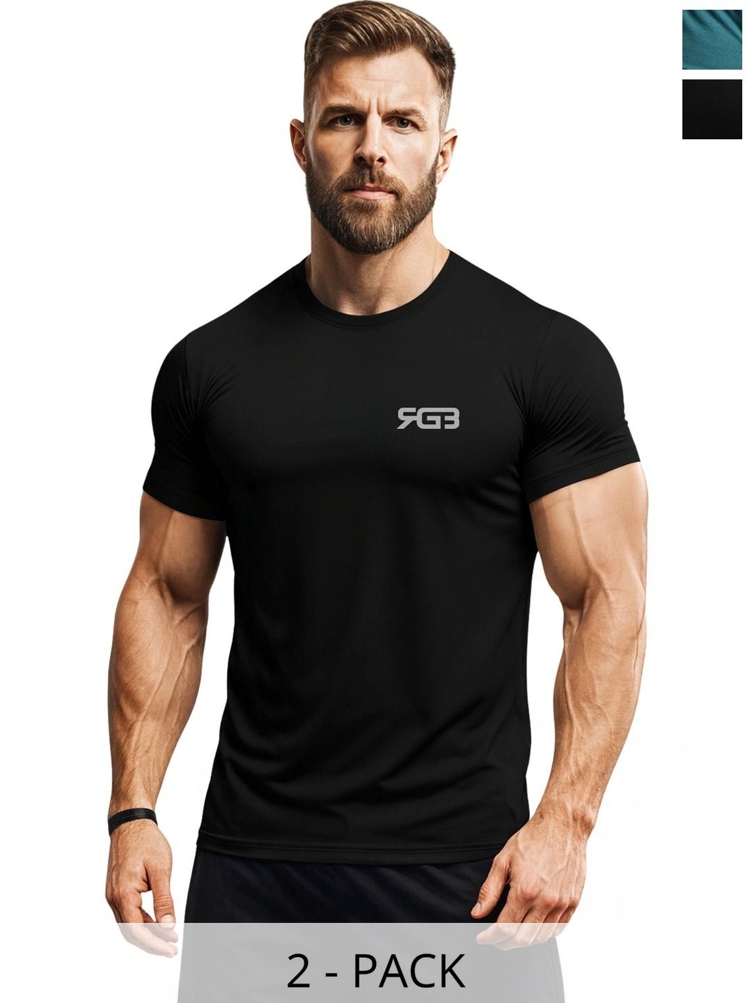 3Colors Men Brand Logo 2 Printed Moisture Wicking T-shirt-picture-20