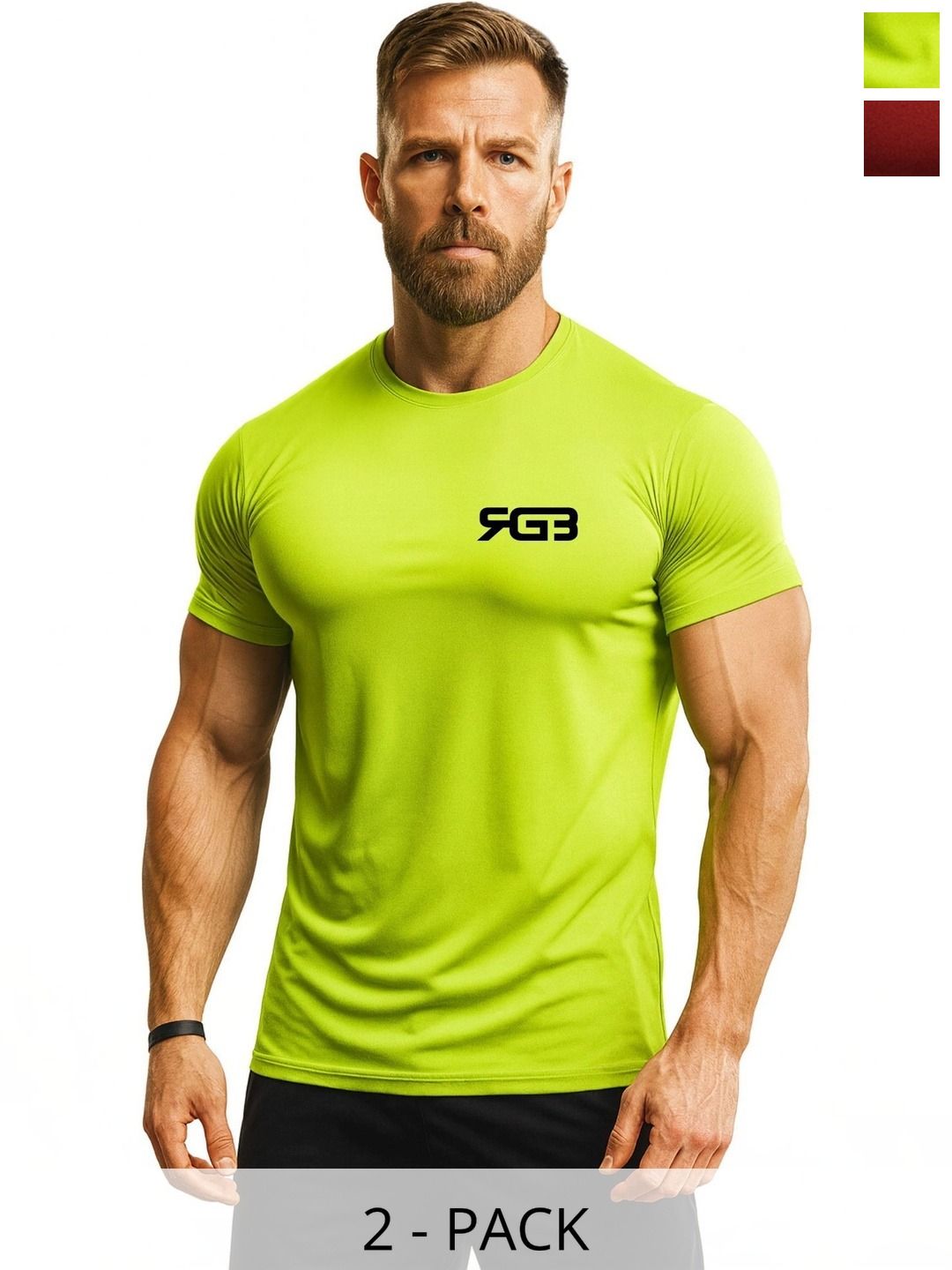 3Colors Men Brand Logo 2 Printed Moisture Wicking T-shirt-picture-22