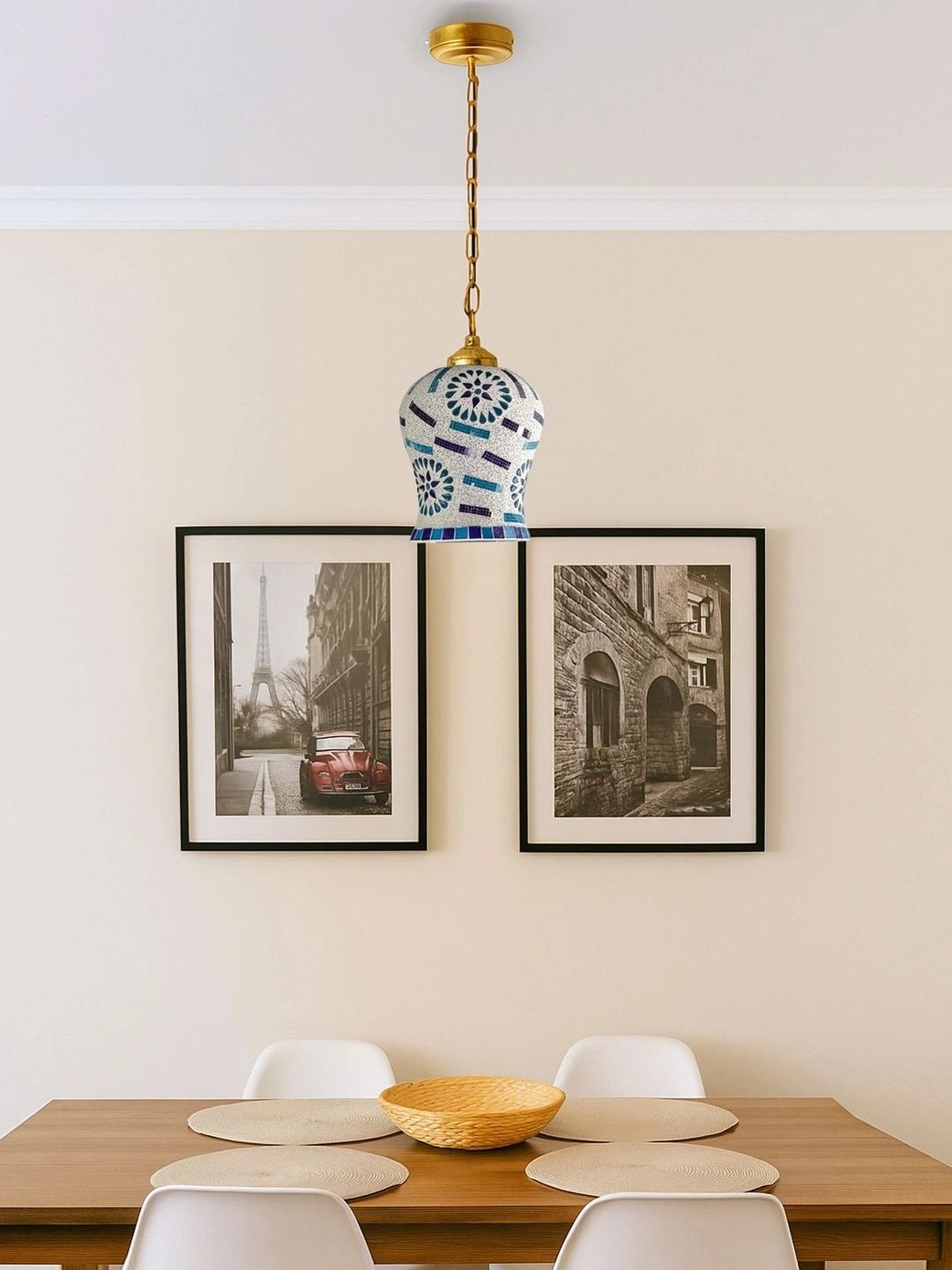 Myntra Elegant Homes Multicoloured Textured Glass Ceiling Lamp-picture-56