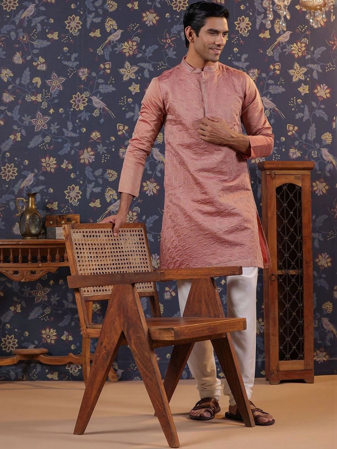 House of Pataudi Men Thread Work Kurta-picture-27