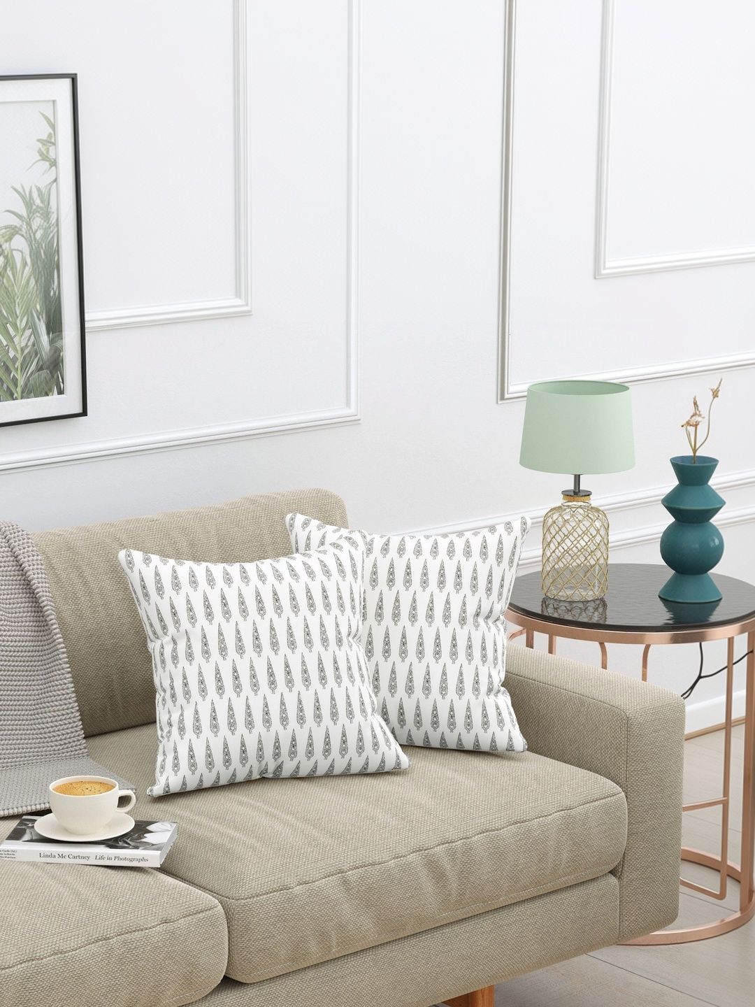 Texstylers Grey & White Set of 2 Square Cushion Covers-picture-19