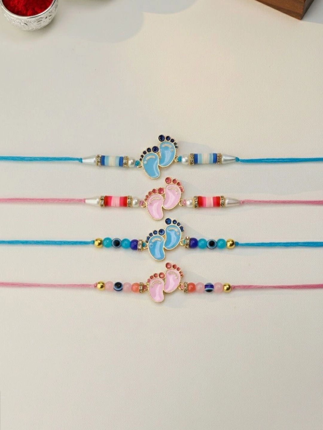 ASIDEA Pack Of 4 Rakhi With Roli & Chawal-picture-51