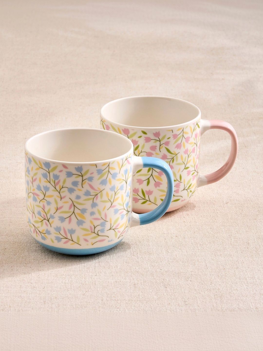Home Centre Multicoloured Floral Printed Porcelain Glossy Mugs Set of Cups and Mugs-picture-30