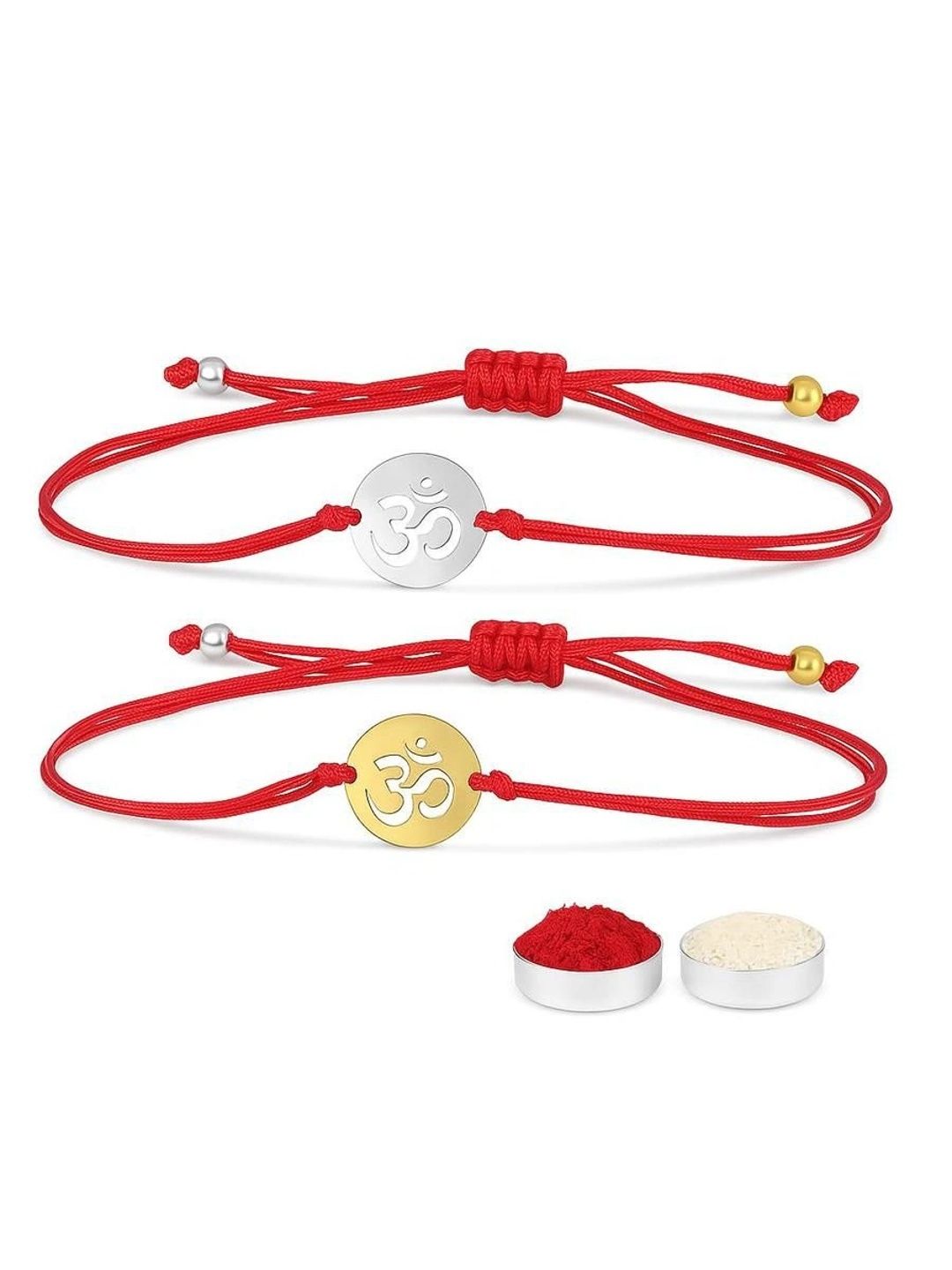 EL REGALO Men Set of 2 Gold-Plated Charm Rakhi-picture-43