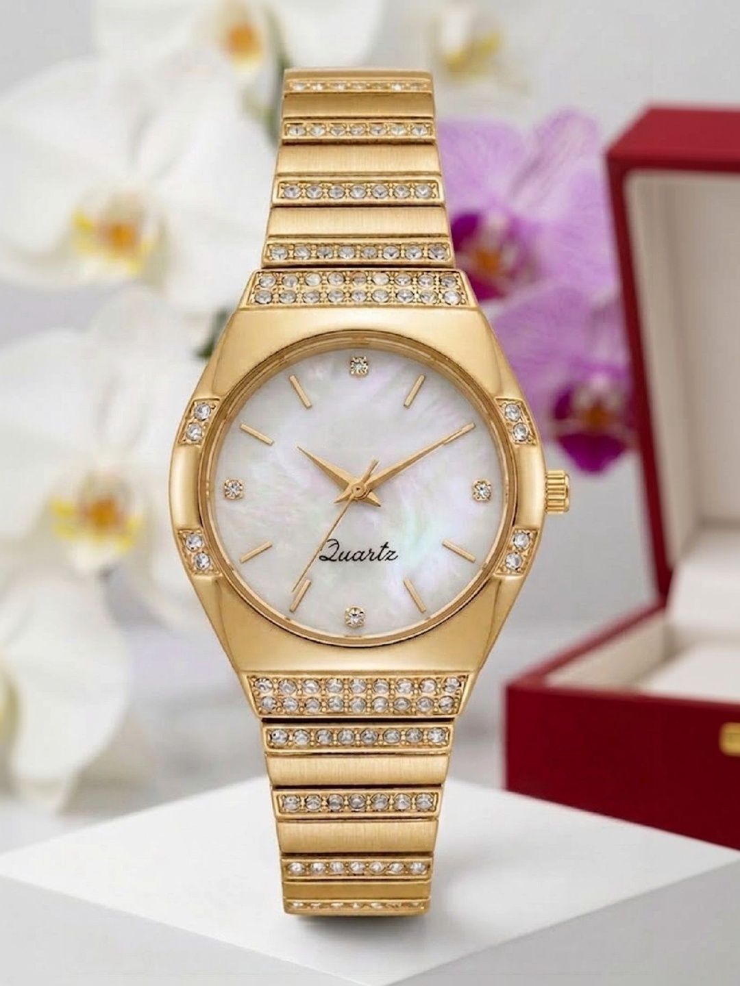 WATCHSTAR Women Embellished Dial & Stainless Steel Straps Analogue Watch Diyara GoldPO-image-43